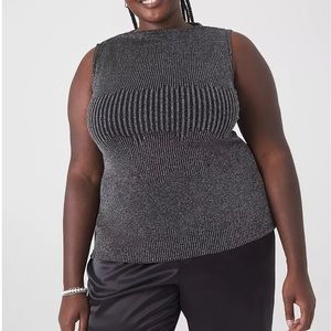 🩷NWT - Metallic, Sleeveless, Mockneck Top (Size 18/20)🩷